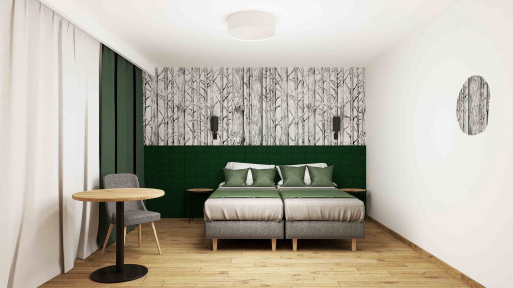 Hotelzimmer | Natur inspiriert Hotelzimmer von Theskastore | Theska Store Hoteleinrichtung | Hoteldesign | Designereinrichtung