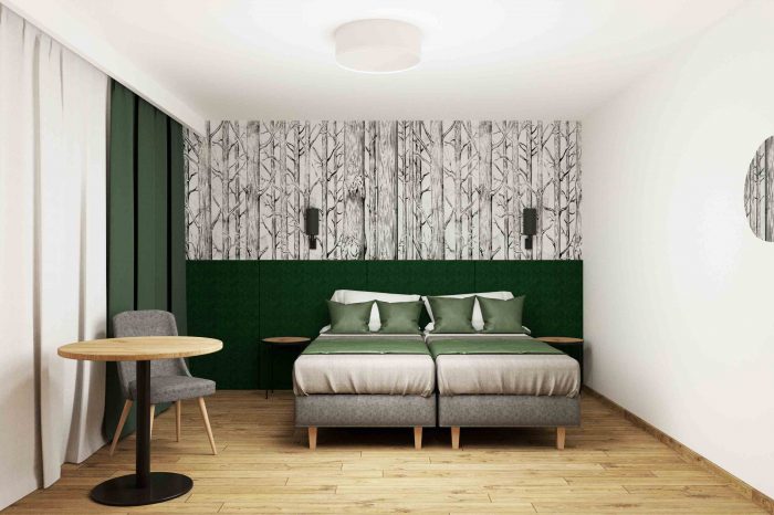 Hotelzimmer | Natur inspiriert Hotelzimmer von Theskastore | Theska Store Hoteleinrichtung | Hoteldesign | Designereinrichtung