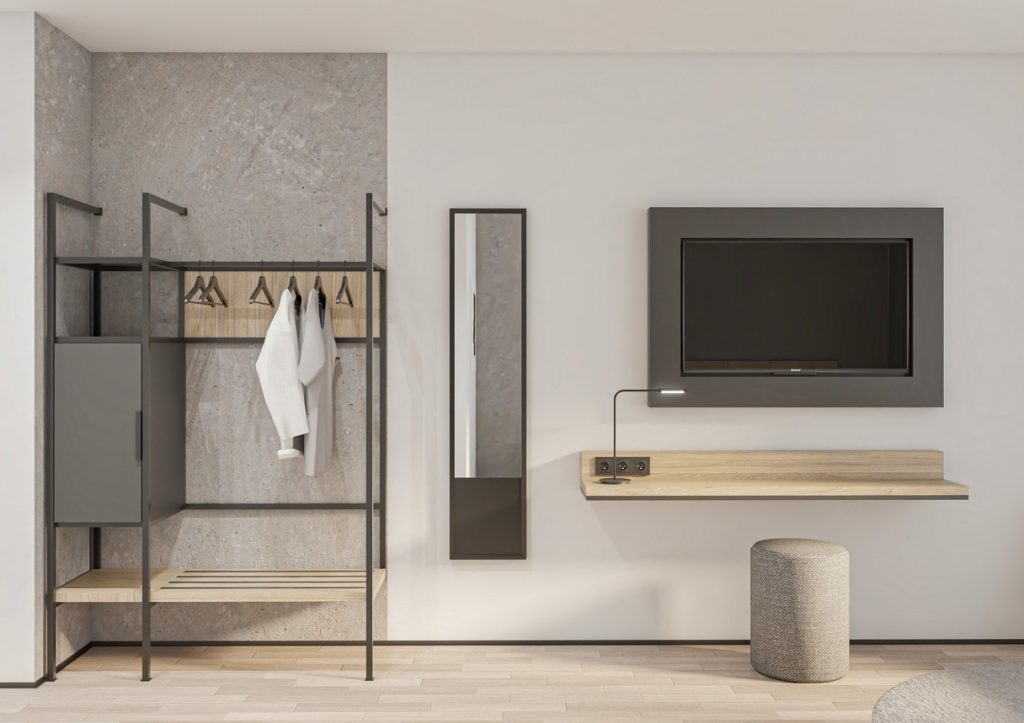 Konzeptzimmer | Theska Hoteleinrichtung | Hotelzimmer | Komplettzimmer Minimalistisch