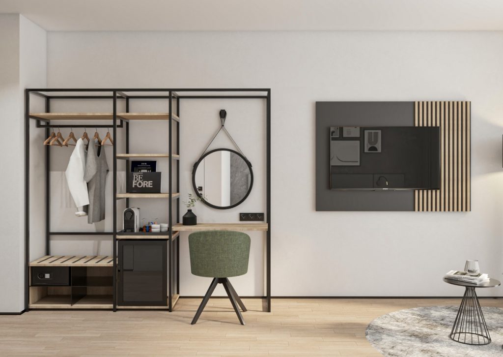 Konzeptzimmer | Theska Hoteleinrichtung | Hotelzimmer | Komplettzimmer Industriel