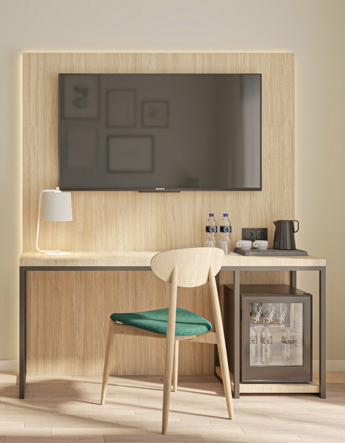 Konzeptzimmer | Theska Hoteleinrichtung | Hotelzimmer | Komplettzimmer Modern Eco Plus