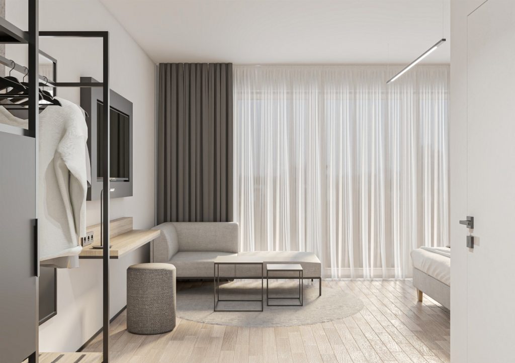 Konzeptzimmer | Theska Hoteleinrichtung | Hotelzimmer | Komplettzimmer Minimalistisch