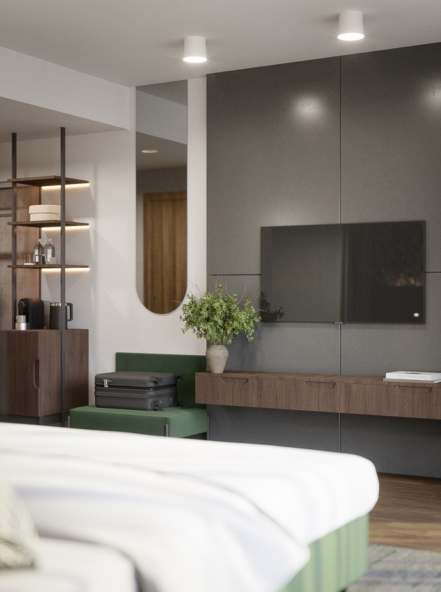 Konzeptzimmer | Theska Hoteleinrichtung | Hotelzimmer | Komplettzimmer Modern Premium